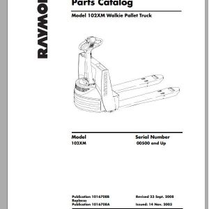 Raymond Walkie Pallet Truck 102XM Part Catalog Maintenance Manual 1