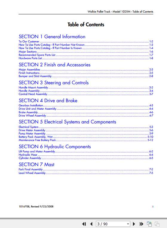 Raymond Walkie Pallet Truck 102XM Part Catalog Maintenance Manual 2