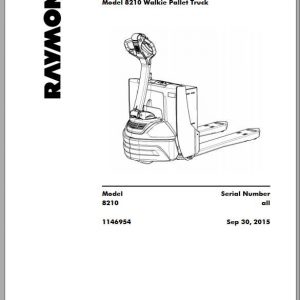 Raymond Walkie Pallet Truck 8210 Schematics Diagram Part Maintenance Manual 1