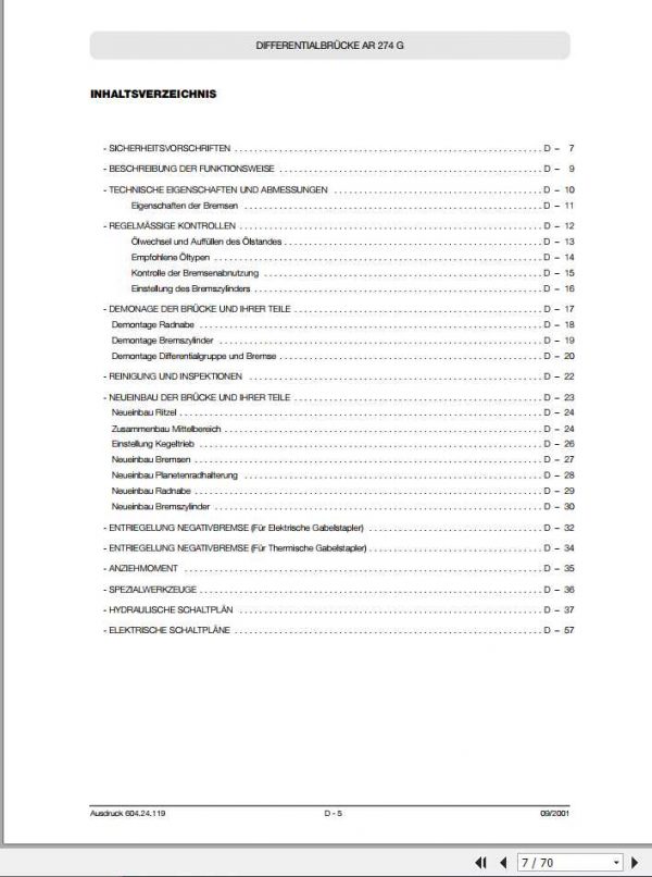 STILL OM Pimespo AR274G Axle Differential Unit Workshop Manual DE 2