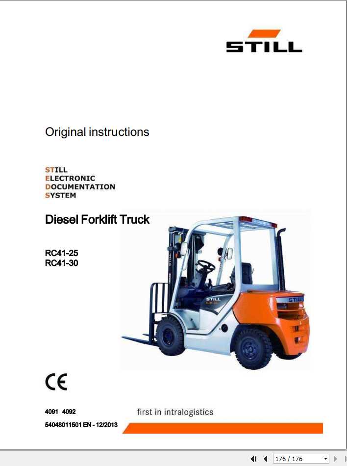 Still Diesel Forklift RC41 25 RC41 30 4091 4092 User Manual 1