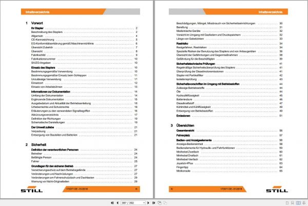 Still Diesel Forklift RX70 16 RX70 18 RX70 20 7311 7313 User Manual DE 2