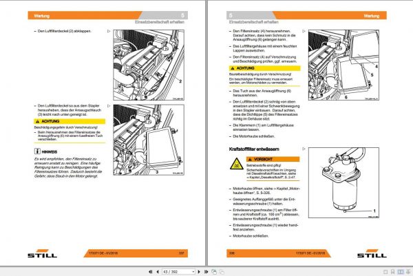 Still Diesel Forklift RX70 16 RX70 18 RX70 20 7311 7313 User Manual DE 3