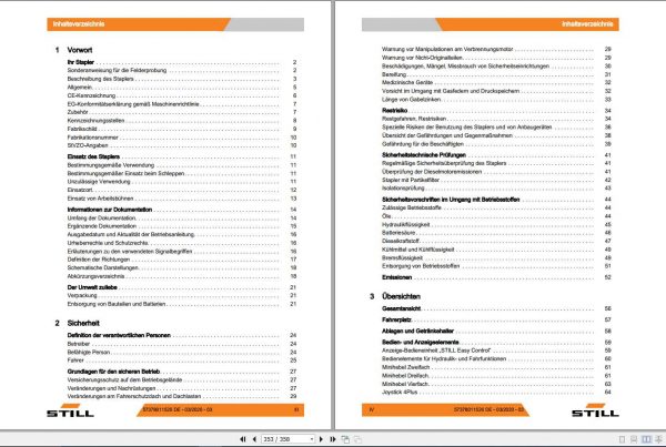 Still Diesel Forklift RX70 20 35 STILL Driver Line Step B 7394 7399 User Manual DE 2