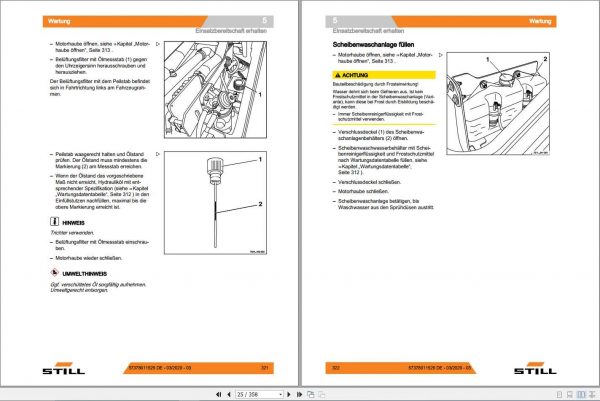 Still Diesel Forklift RX70 20 35 STILL Driver Line Step B 7394 7399 User Manual DE 3