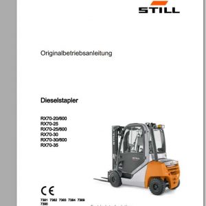 Still Diesel Forklift RX70 25 RX70 30 RX70 35 7381 7384 7389 7390 User Manual DE 1