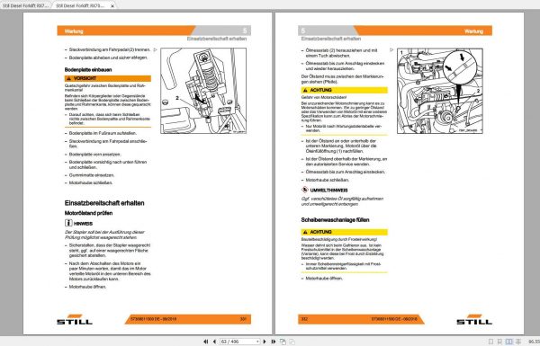 Still Diesel Forklift RX70 25 RX70 30 RX70 35 7381 7384 7389 7390 User Manual DE 3