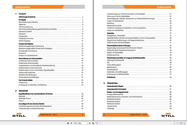 Still Diesel Forklift RX70 40 RX70 45 RX70 50 7331 7334 User Manual DE 2