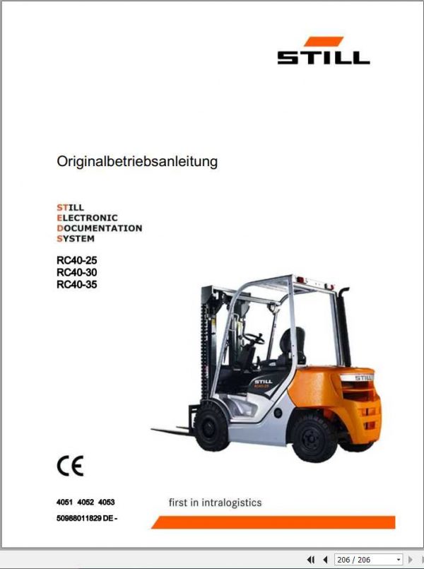 Still Diesel LPG Forklift RC40 25 RC40 30 RC40 35 4051 4053 User Manual DE 12