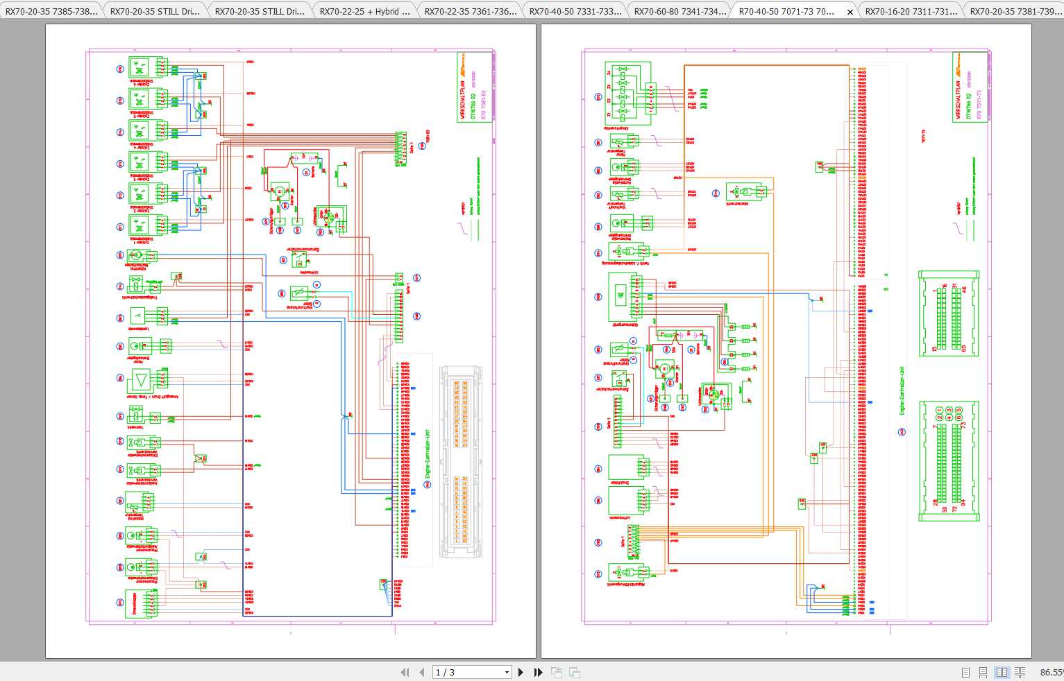 Still Diesel LPG Forklift RX70 Electrical Hydraulic Schematic DE 1