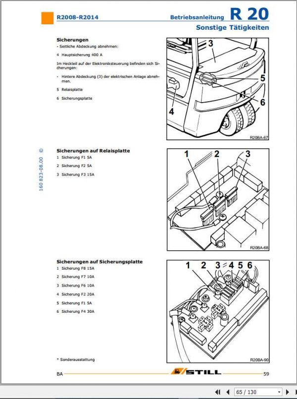 Still Electric Forklift R20 15 R20 20P R20 2008 2014 User Manual DE 3
