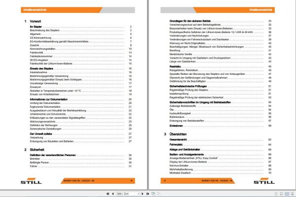 Still Electric Forklift RX 20 14 20 Li ion 6219 6231 User Manual DE 2