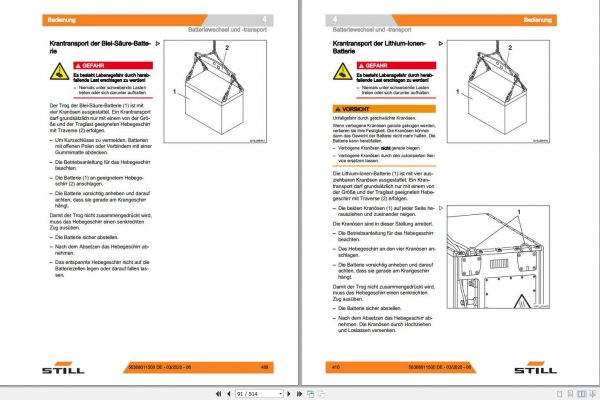 Still Electric Forklift RX 20 14 20 Li ion 6219 6231 User Manual DE 3