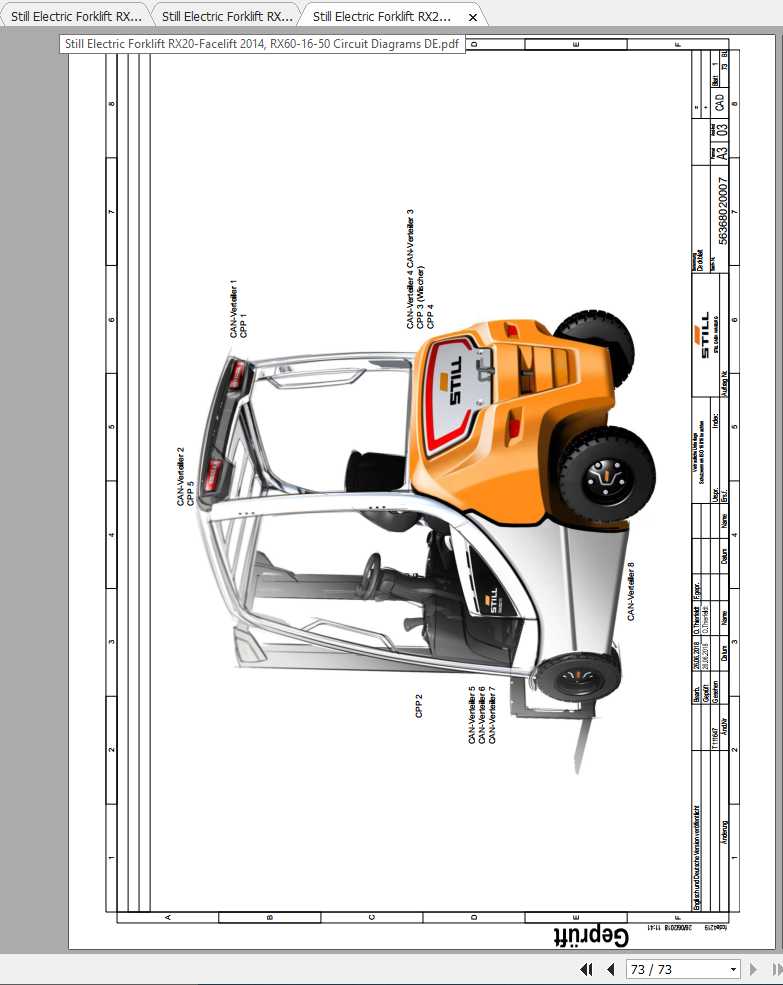 Still Electric Forklift RX20 RX60 16 50 Circuit Diagrams DE 1