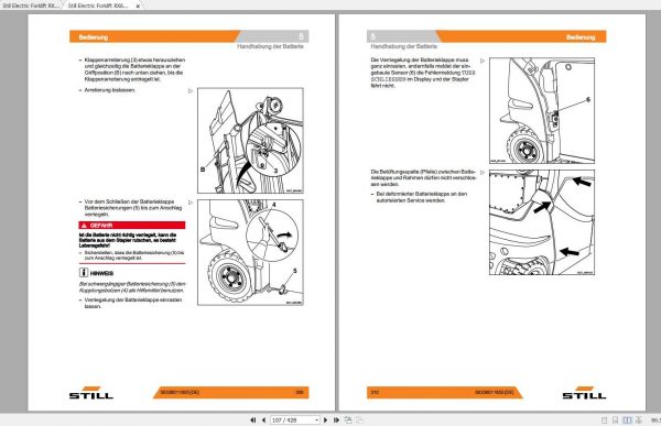 Still Electric Forklift RX60 25 RX60 30 RX60 35 6345 6348 6353 6356 User Manual DE 3
