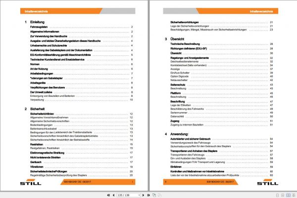 Still Electric Pallet Truck EXU SF 20 0179 Operating Manual DE 2