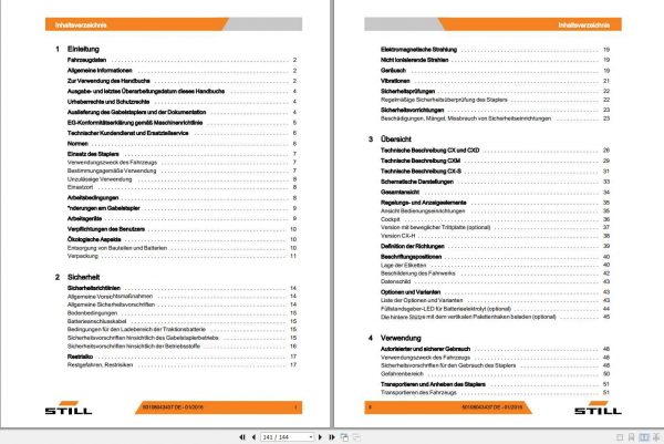 Still Horizontal Order Picker CX CXM CXS CXD CXH 1063 1064 1065 1069 1071 User Manual DE 2