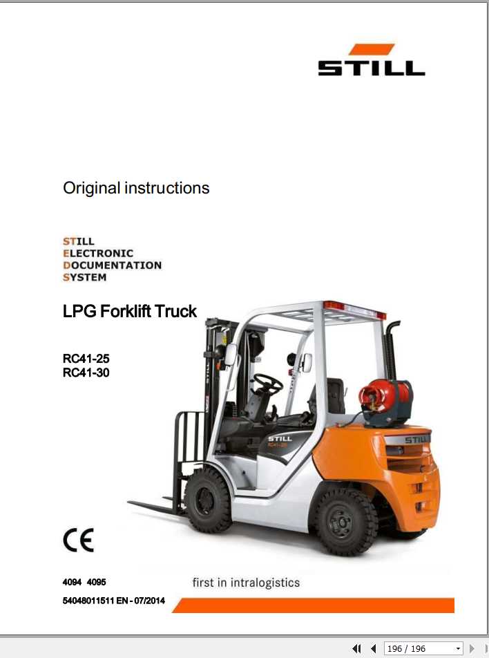 Still LPG Forklift RC41 25 RC41 30 4094 4095 User Manual 1