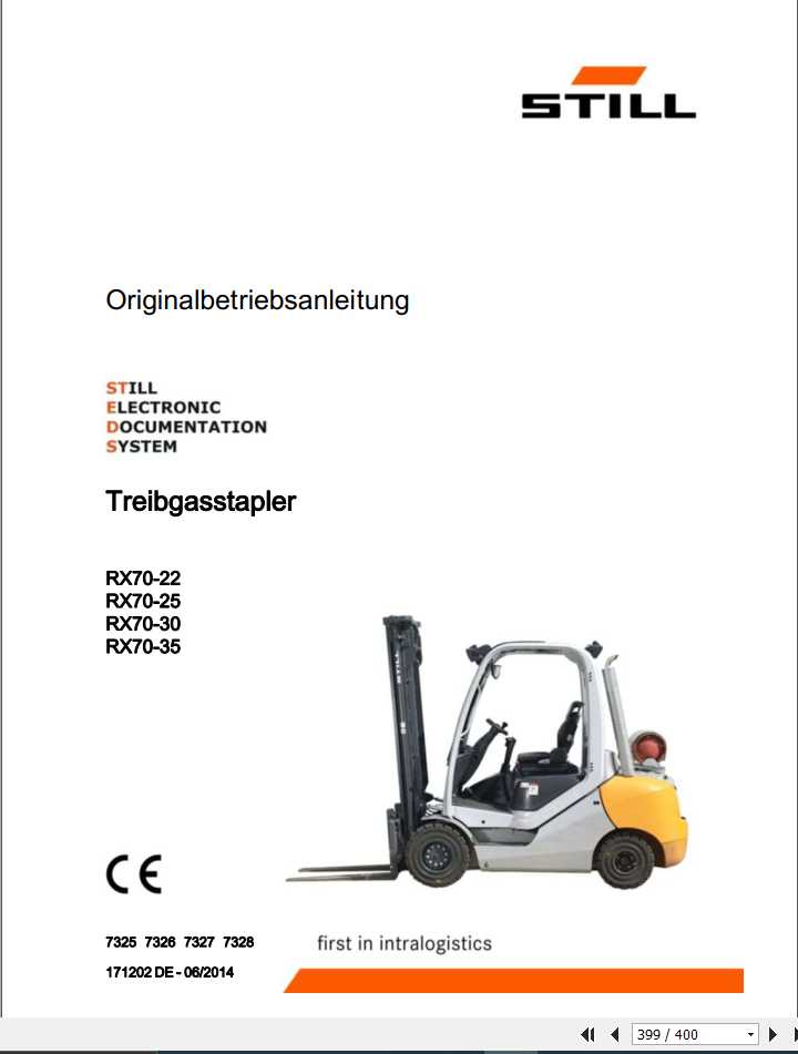 Still LPG Forklift RX70 22 RX70 25 RX70 30 RX70 35 7325 7328 User Manual DE 1