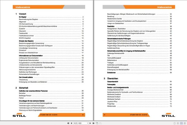 Still LPG Forklift RX70 25 RX70 30 RX70 35 7306 7309 User Manual DE 2