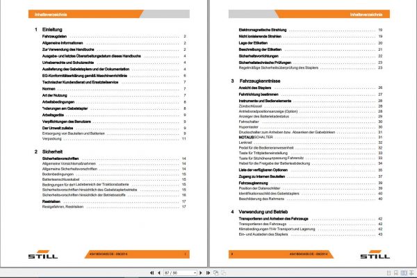 Still Low Liift Platfrom SD20 Operating Manual DE 2