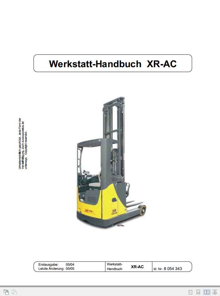 Still OM Pimespo Electric Reach Truck XR AC 4546 Workshop Manual DE 1
