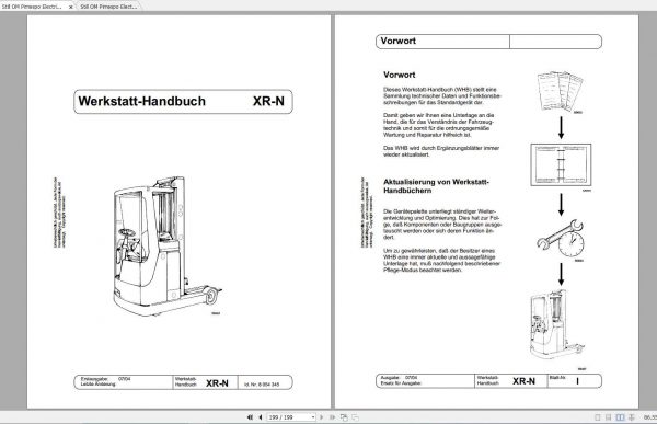 Still OM Pimespo Electric Reach Truck XR N Workshop Manual DE 1
