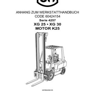 Still OM Pimespo Forklift MOTOR K25 appendix to XG25 XG30 Workshop Manual DE 1