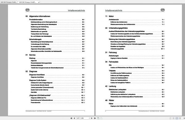 Still OM Pimespo Forklift Series 4147 4547 TSR20ac Workshop Manuals DE 2