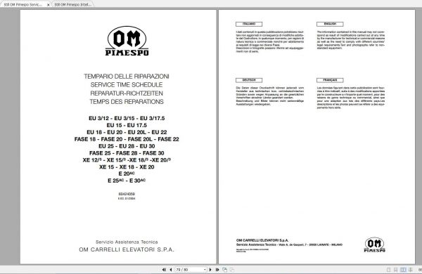 Still OM Pimespo Forklift Supplement Manuals DE 1