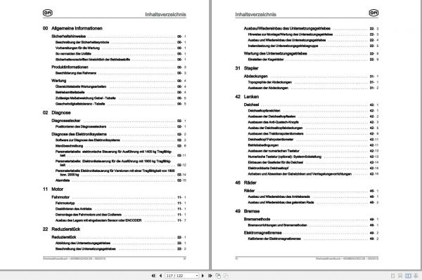 Still OM Pimespo Forklift TLac TL14 TL16 TL18 TL20 Series 4558 Workshop Manual DE 2