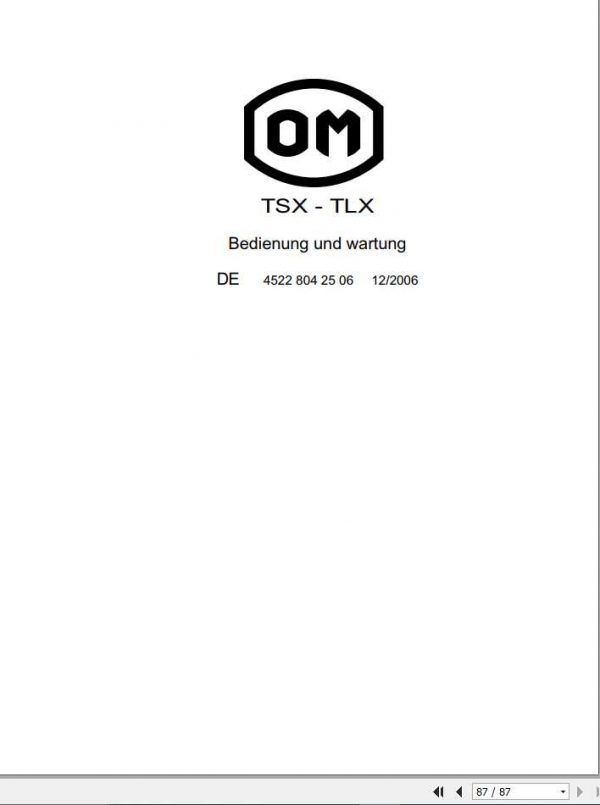 Still OM Pimespo Forklift TSX TLX Use Maintenance Instructions DE 1