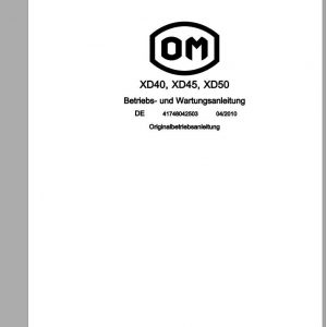 Still OM Pimespo Forklift XD40 XD45 XD50 Use Maintenance Manual DE 1