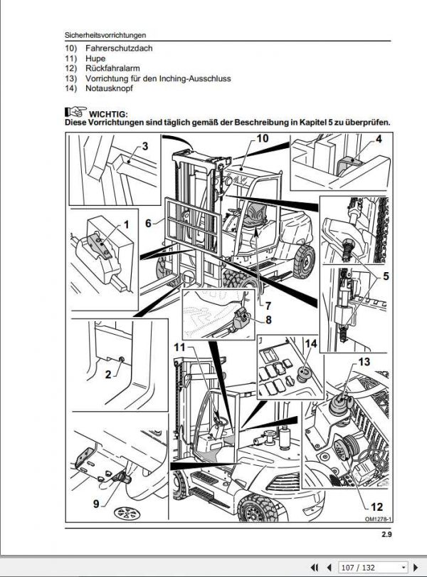 Still OM Pimespo Forklift XD60 XD70 XD80 XD100 Use Maintenance Manual DE 3