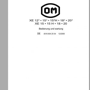 Still OM Pimespo Forklift XE12 XE20 Use Maintenance Manuals DE 1