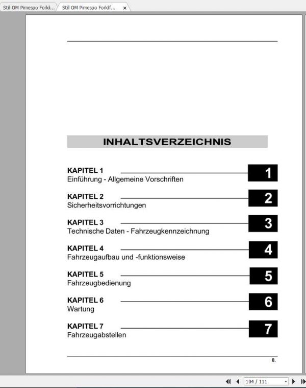 Still OM Pimespo Forklift XE12 XE20 Use Maintenance Manuals DE 2