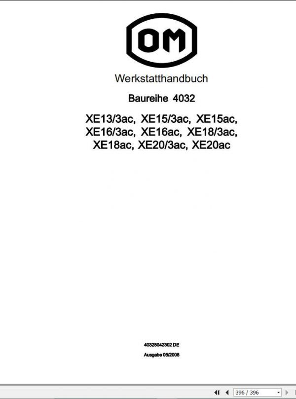 Still OM Pimespo Forklift XE13ac XE15ac XE16ac XE18ac XE20ac Workshop Manual DE 1