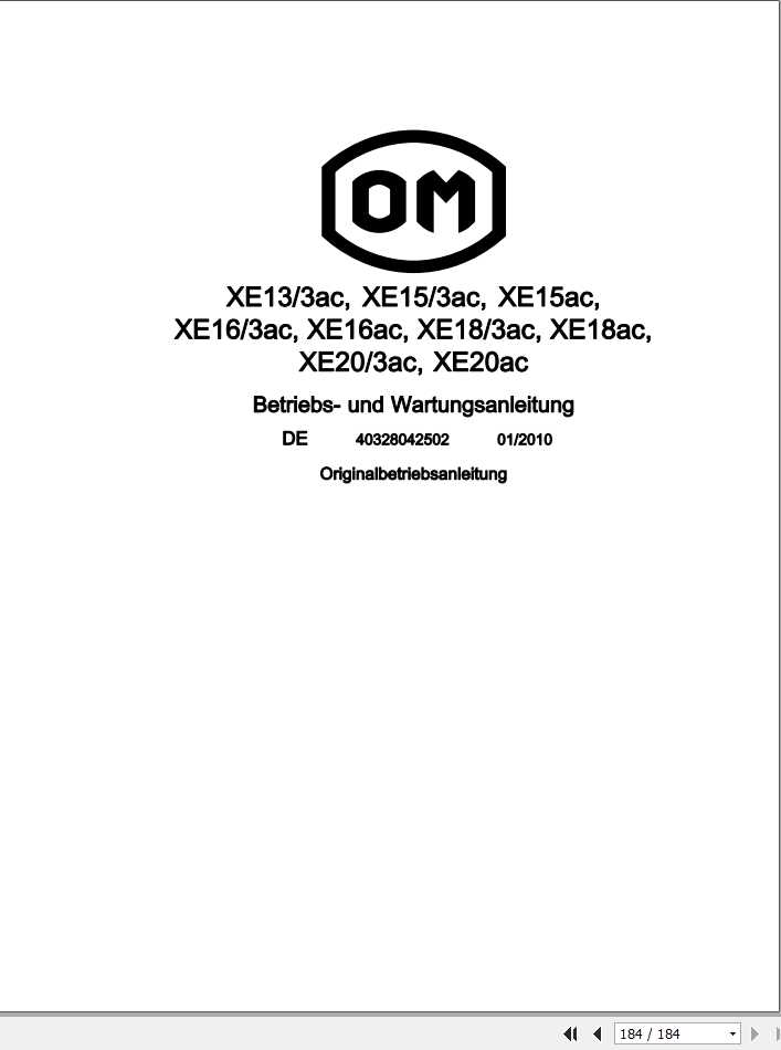 Still OM Pimespo Forklift XE13ac XE20ac 4032 Use Maintenance Manual DE 1