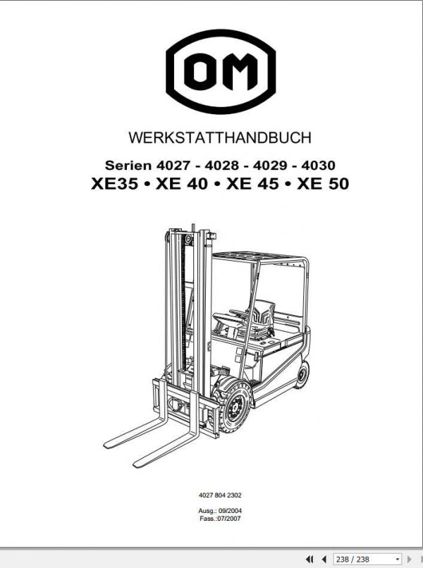 Still OM Pimespo Forklift XE35ac XE40ac XE45Lac XE50ac Workshop Manual DE 1