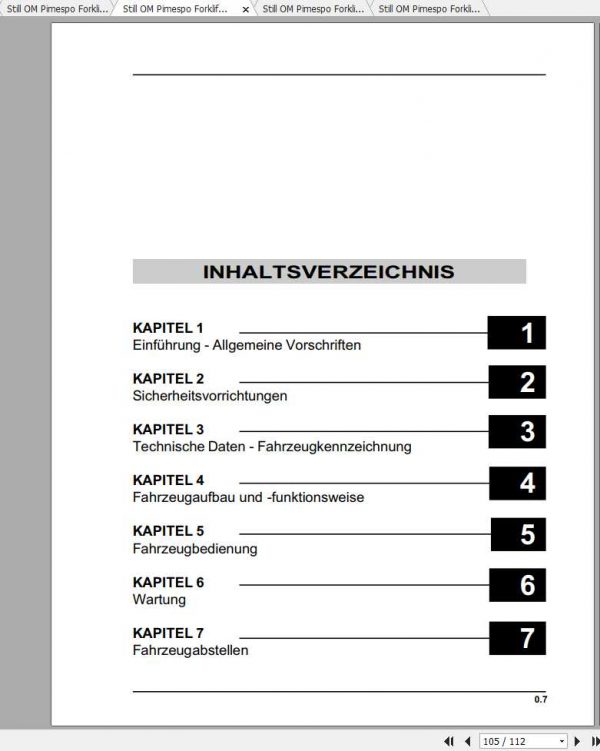 Still OM Pimespo Forklift XG25 XG30 Use Maintenance Manuals DE 2