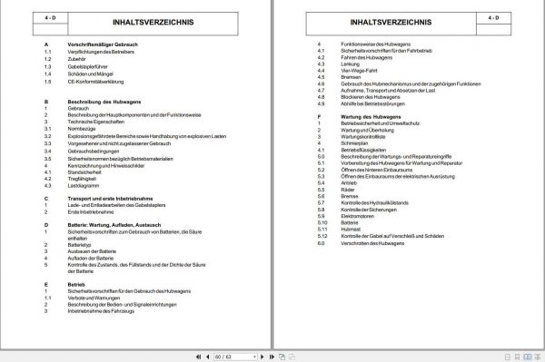 Still OM Pimespo Four Way Reach Truck mod. 4 D Use Maintenance Manual DE 2