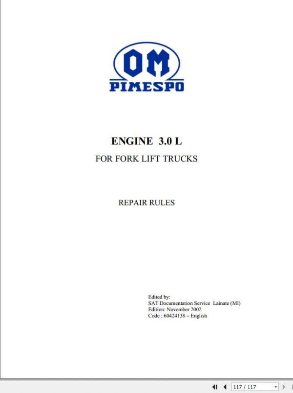 Still OM Pimespo GM Engine 3.0L Workshop Manual 1