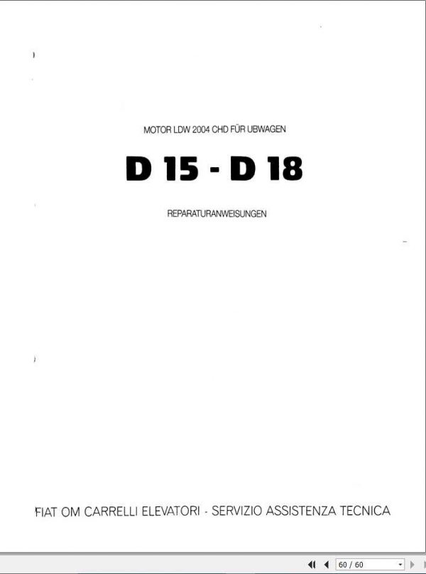 Still OM Pimespo MOTOR LDW 2004 CHD Workshop Manual DE 1