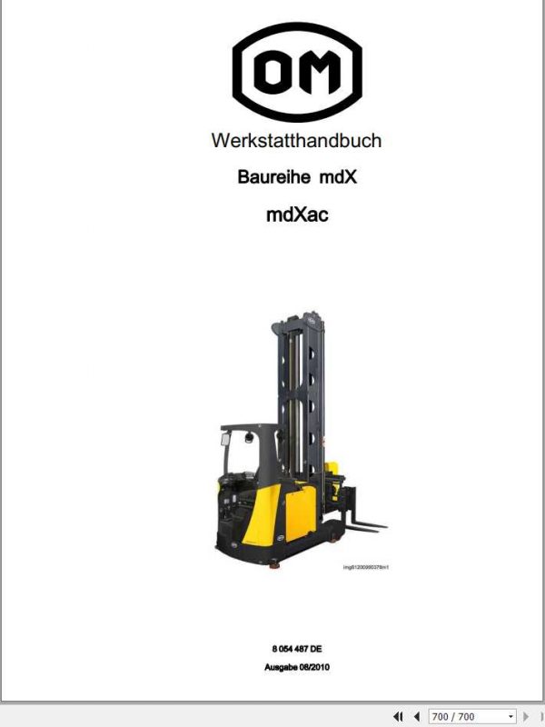 Still OM Pimespo Order Picking Stacker Truck MDXac Workshop Manual DE 1
