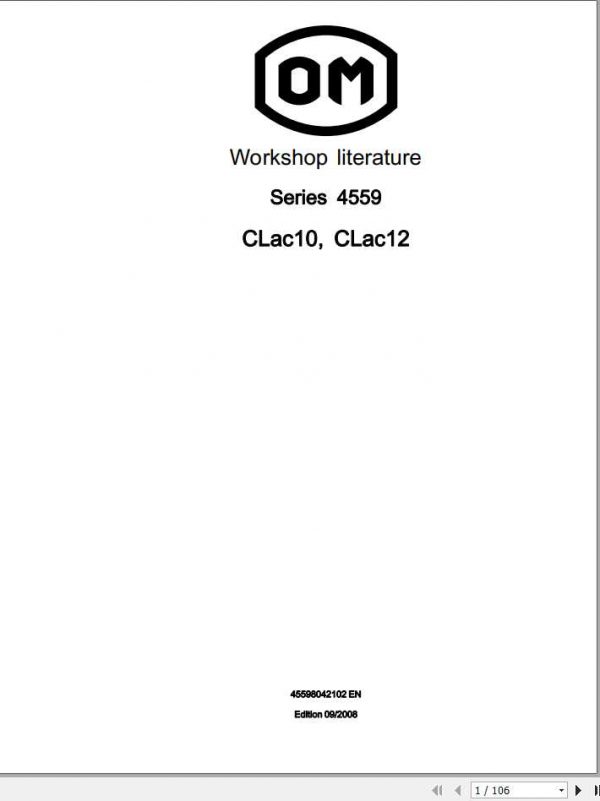 Still OM Pimespo Pallet Stacker CLac10 Clac12 Series 4559 Workshop Manual 1