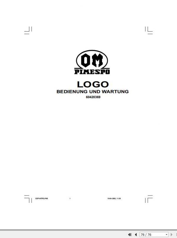 Still OM Pimespo Pallet Stacker LOGO Restyling Use Maintenance Manual DE 1