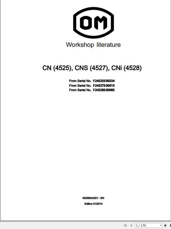 Still OM Pimespo Pallet Truck CN 4525 CNS 4527 CNi 4528 Workshop Manual 1