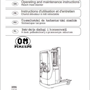 Still OM Pimespo Reach Mast Stacker XR N Use Maintenance Manual 1