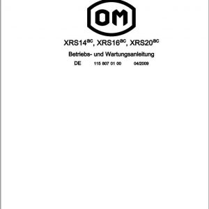 Still OM Pimespo Reach Truck XRS14ac XRS16ac XRS20ac User Maintenance Manual DE 1