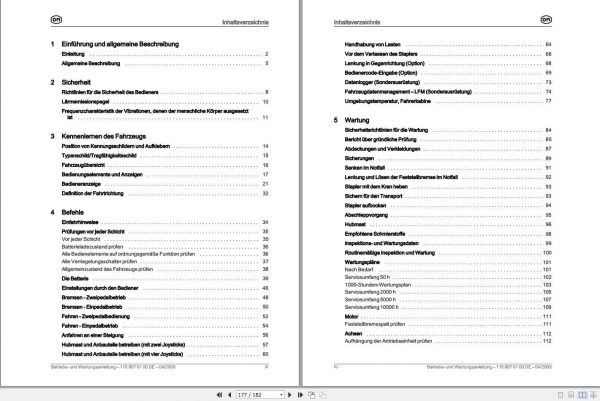 Still OM Pimespo Reach Truck XRS14ac XRS16ac XRS20ac User Maintenance Manual DE 2